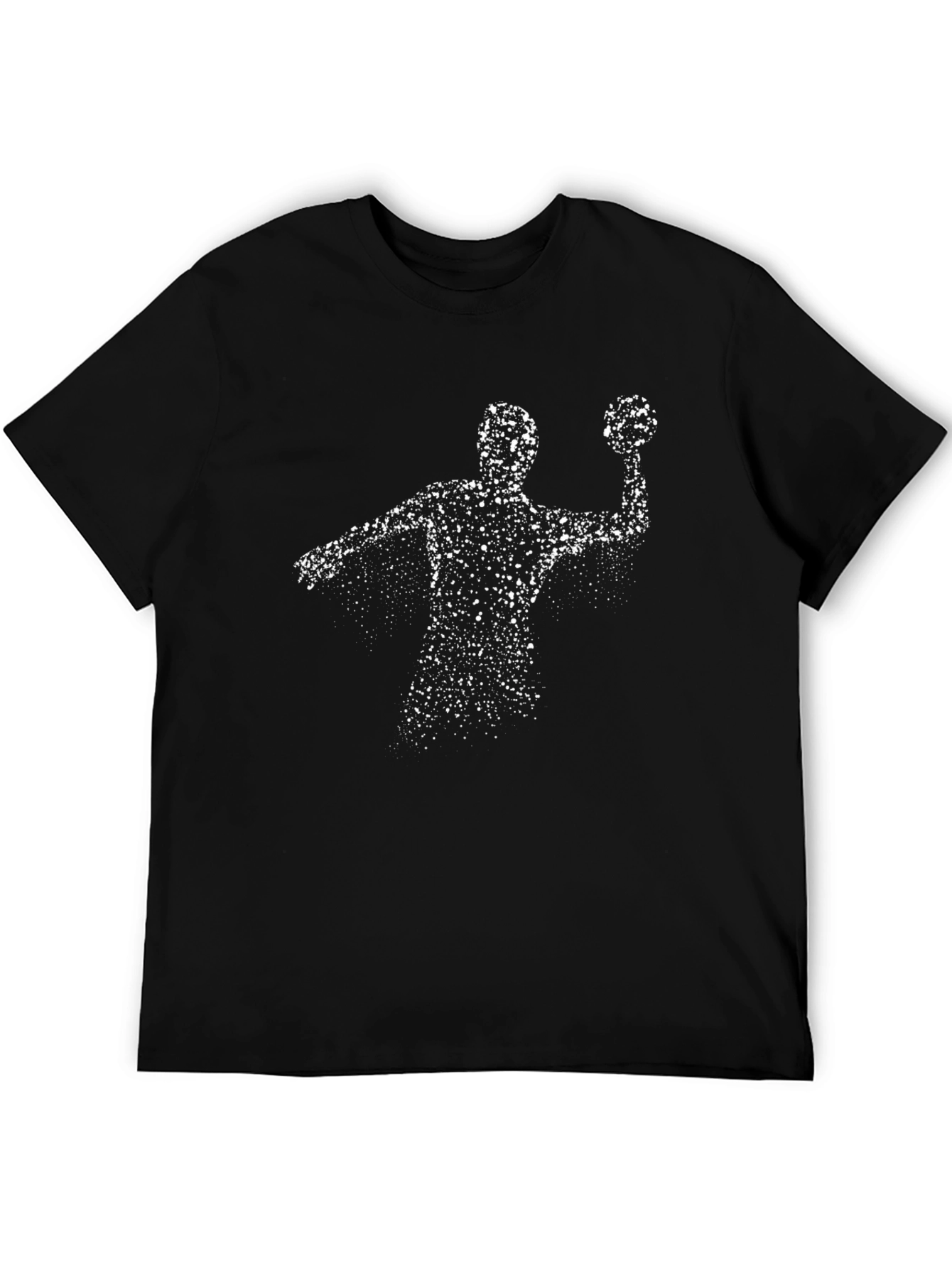Handball Player Graphic Tee - Black Cotton T-Shirt