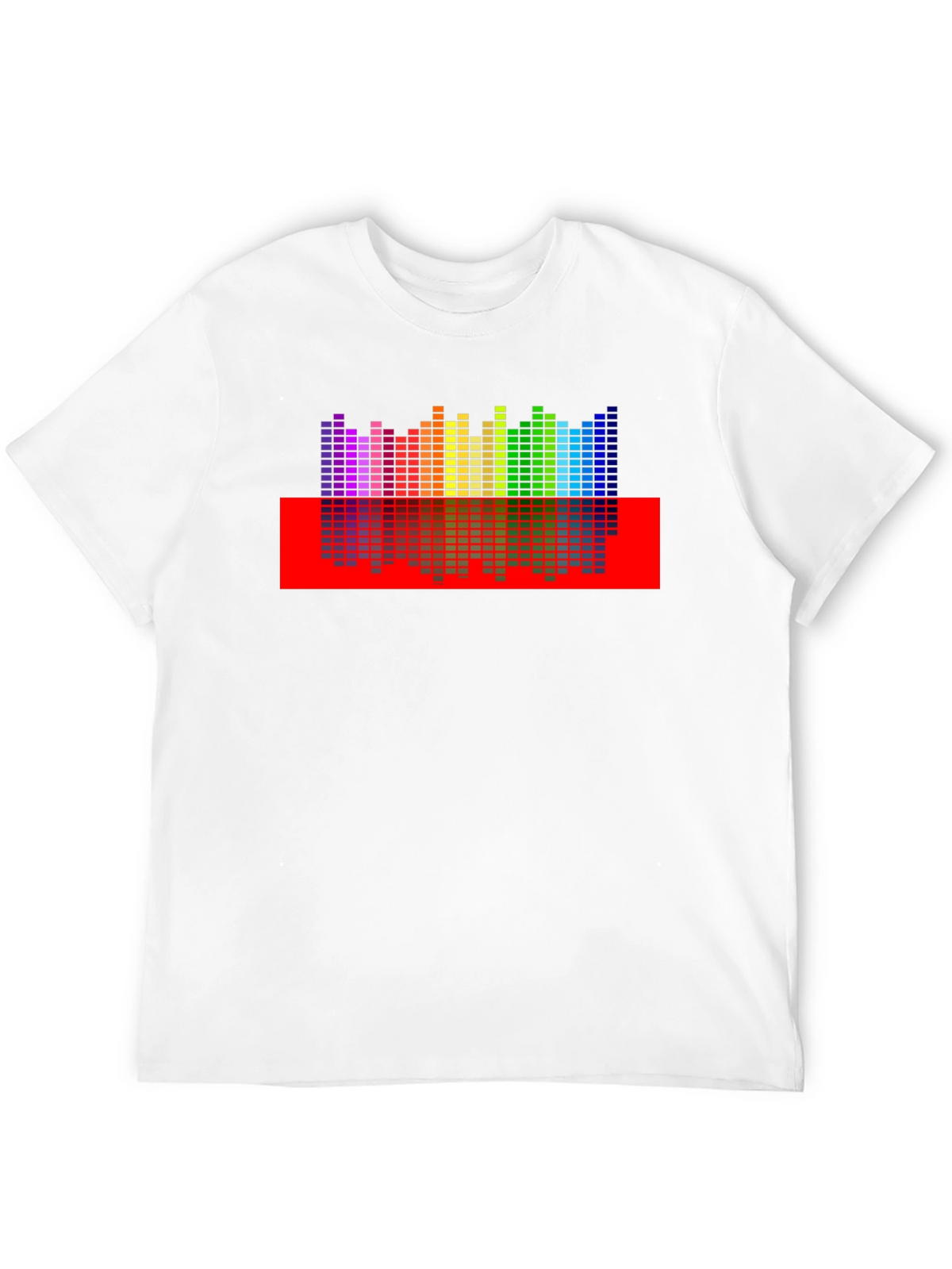 Rainbow Equalizer Graphic Print Black T-Shirt