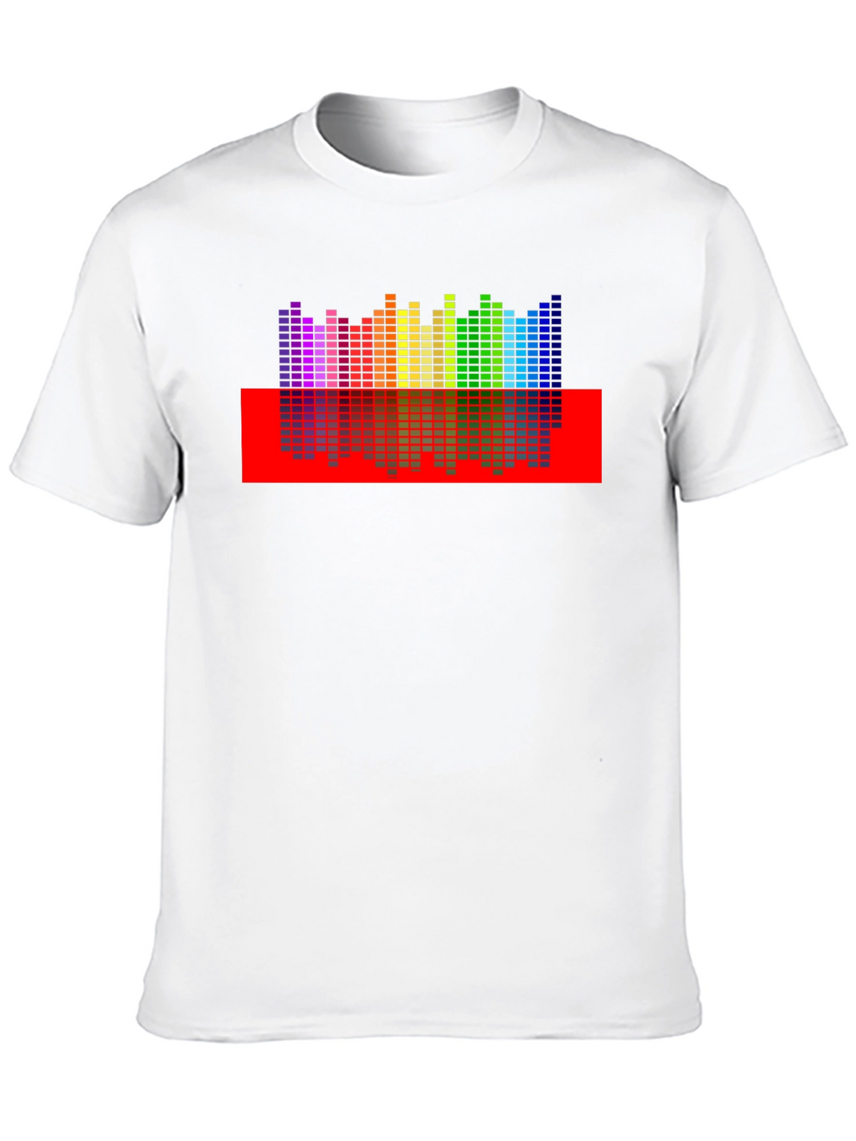 Rainbow Equalizer Graphic Print Black T-Shirt