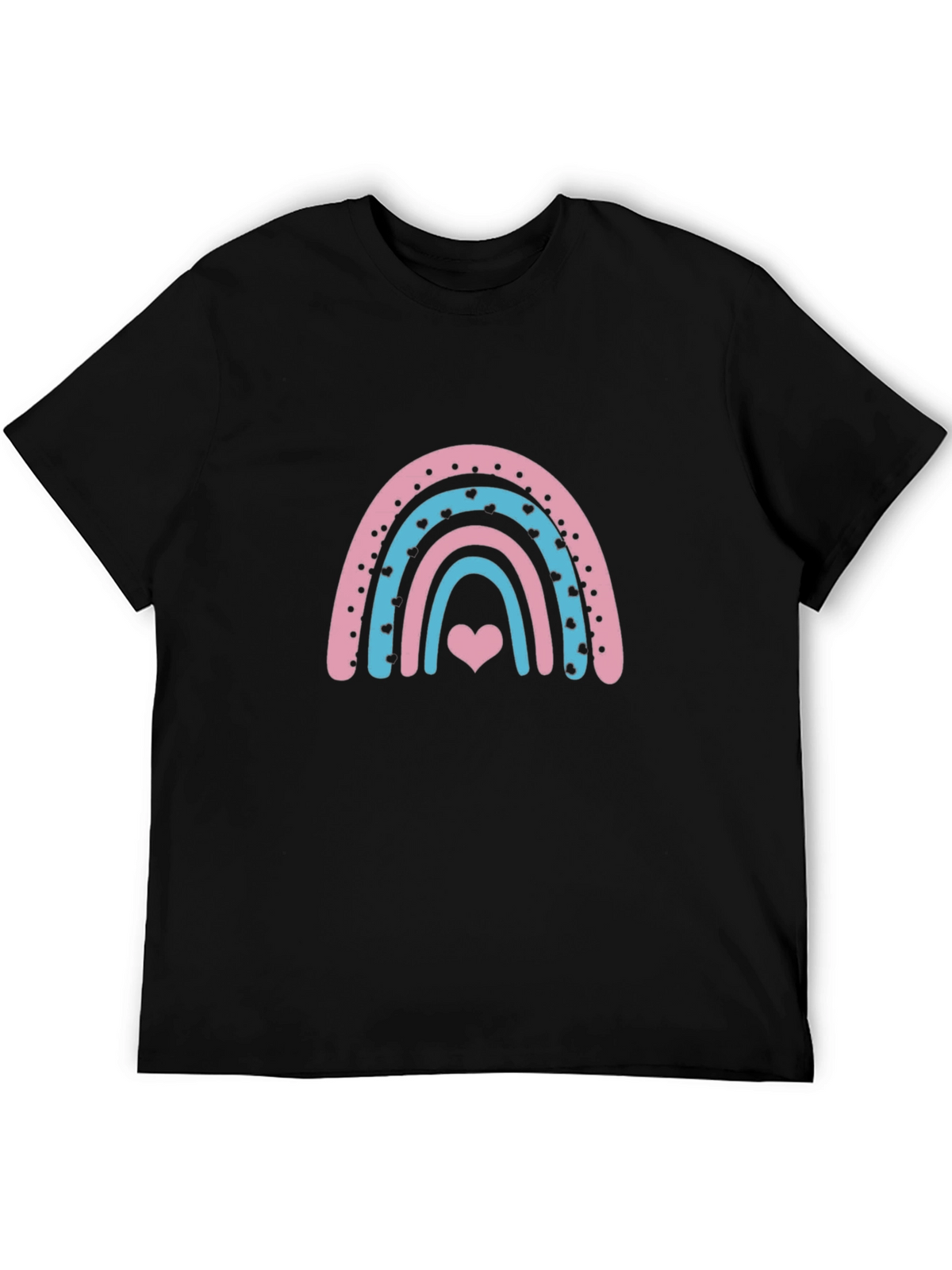 Rainbow Heart Graphic Tee - Black