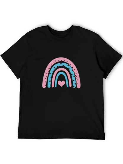 Rainbow Heart Graphic Tee - Black