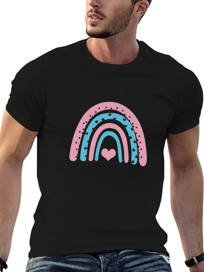 Rainbow Heart Graphic Tee - Black
