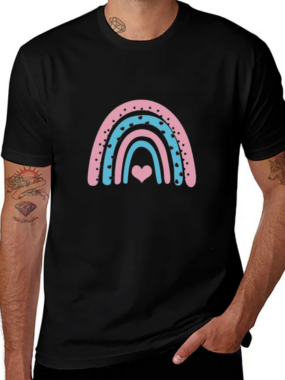 Rainbow Heart Graphic Tee - Black