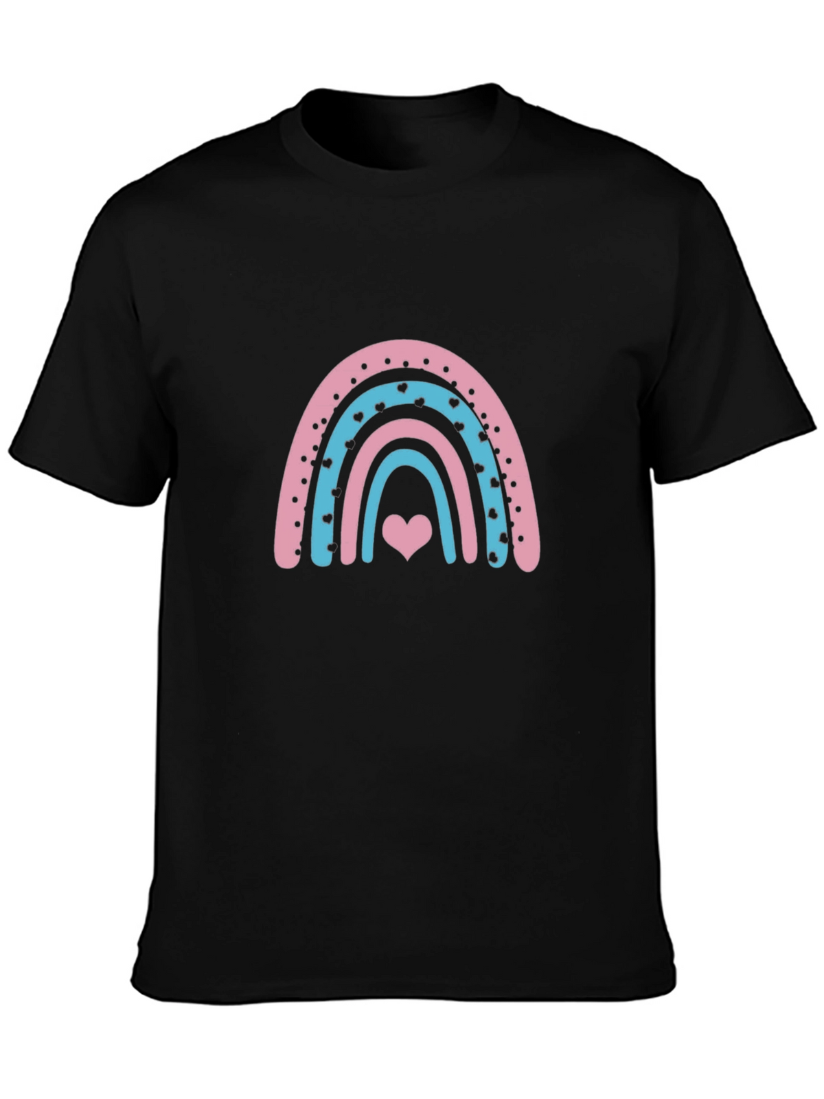 Rainbow Heart Graphic Tee - Black