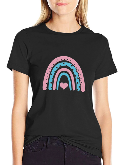 Rainbow Heart Graphic Tee - Black