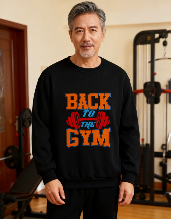 Vibrant Fitness Dumbbell Design Crewneck Top