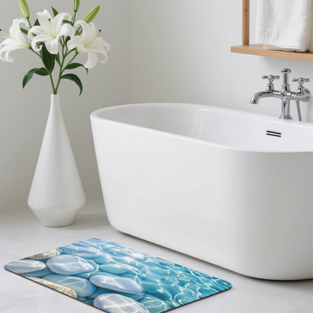 Water Ripple Pebble£üClear Water Ripple Pebble Diatomite Mat, Ins Style Cool Absorbent Quick?Dry Bathroom Non?Slip Rug