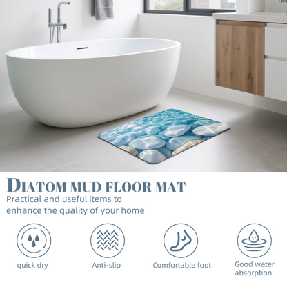 Water Ripple Pebble£üClear Water Ripple Pebble Diatomite Mat, Ins Style Cool Absorbent Quick?Dry Bathroom Non?Slip Rug