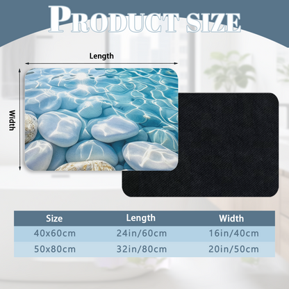 Water Ripple Pebble£üClear Water Ripple Pebble Diatomite Mat, Ins Style Cool Absorbent Quick?Dry Bathroom Non?Slip Rug