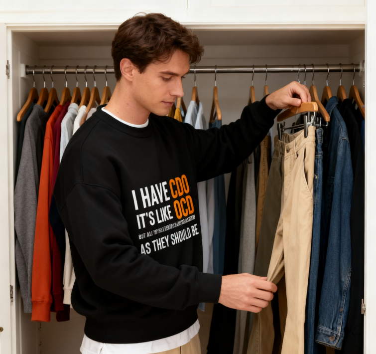 Unisex "CDO (Alphabetical OCD)" Organization Humor Sweatshirt