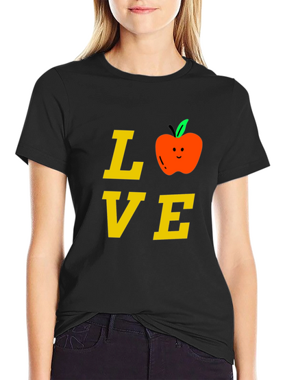 Love Teacher T-Shirt with Apple Design
