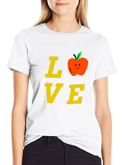 Love Teacher T-Shirt with Apple Design