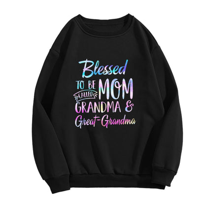 Playful "Blessed to Be Mom Grandma Great-Grandma" Rainbow Sweatshirt