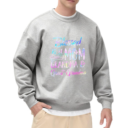 Playful "Blessed to Be Mom Grandma Great-Grandma" Rainbow Sweatshirt