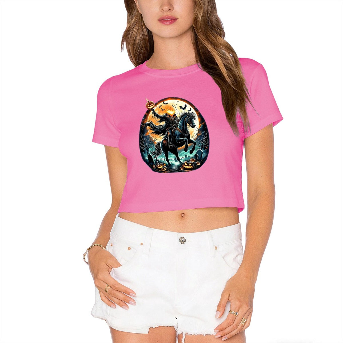 Spooky Headless Horseman Halloween Crop Top