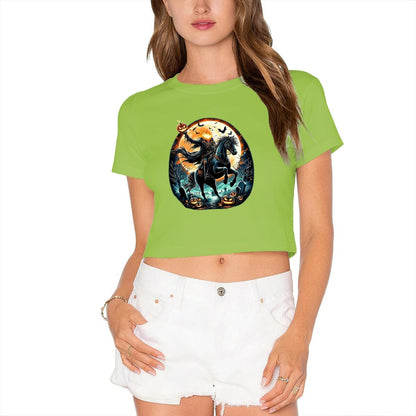 Spooky Headless Horseman Halloween Crop Top
