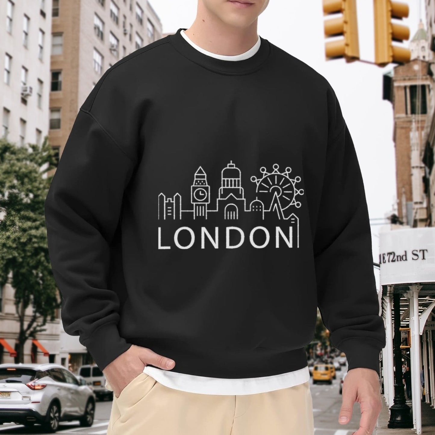 London Cityscape Line Art Crewneck Sweatshirt