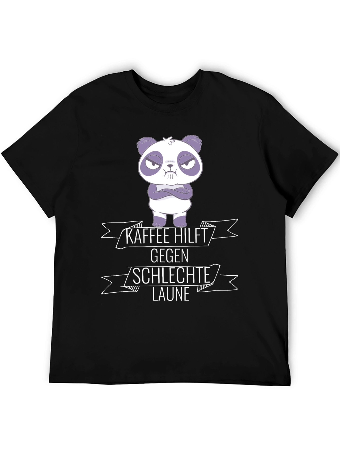 Kaffee Hilft Panda Graphic T-Shirt