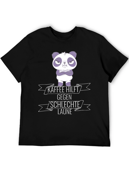 Kaffee Hilft Panda Graphic T-Shirt
