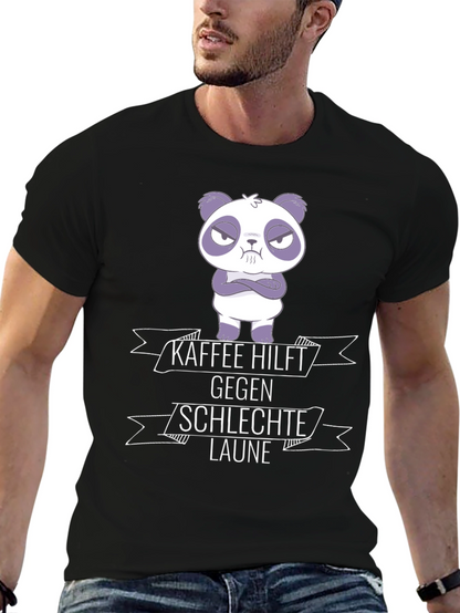 Kaffee Hilft Panda Graphic T-Shirt