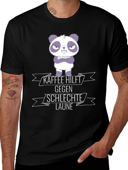 Kaffee Hilft Panda Graphic T-Shirt