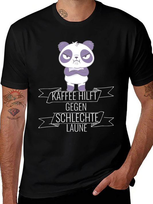 Kaffee Hilft Panda Graphic T-Shirt