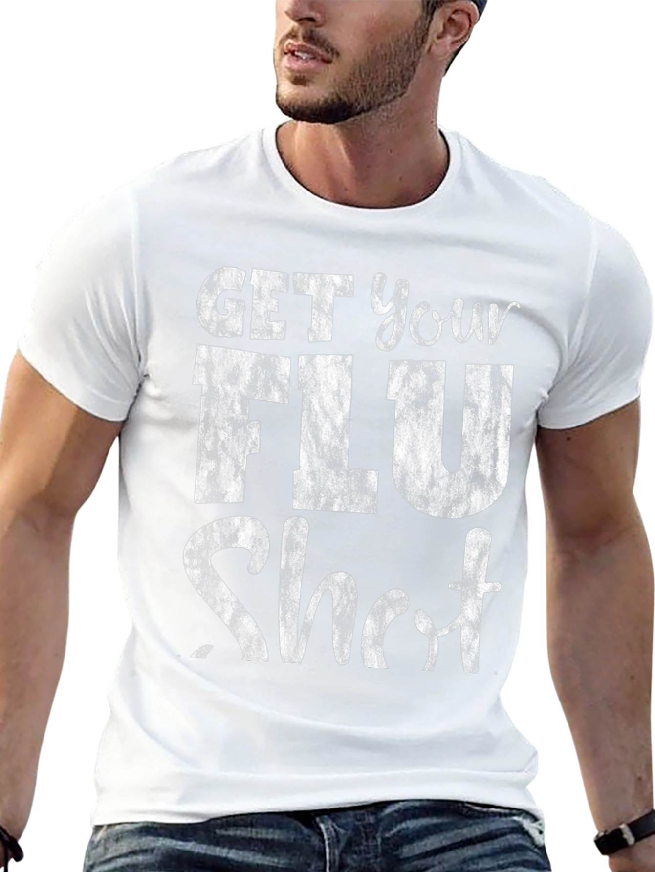 Get Your Flu Shot T-Shirt - Black Graphic Tee