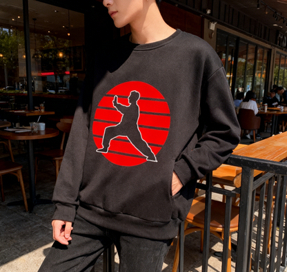 Kung Fu Martial Arts Silhouette Graphic Crewneck