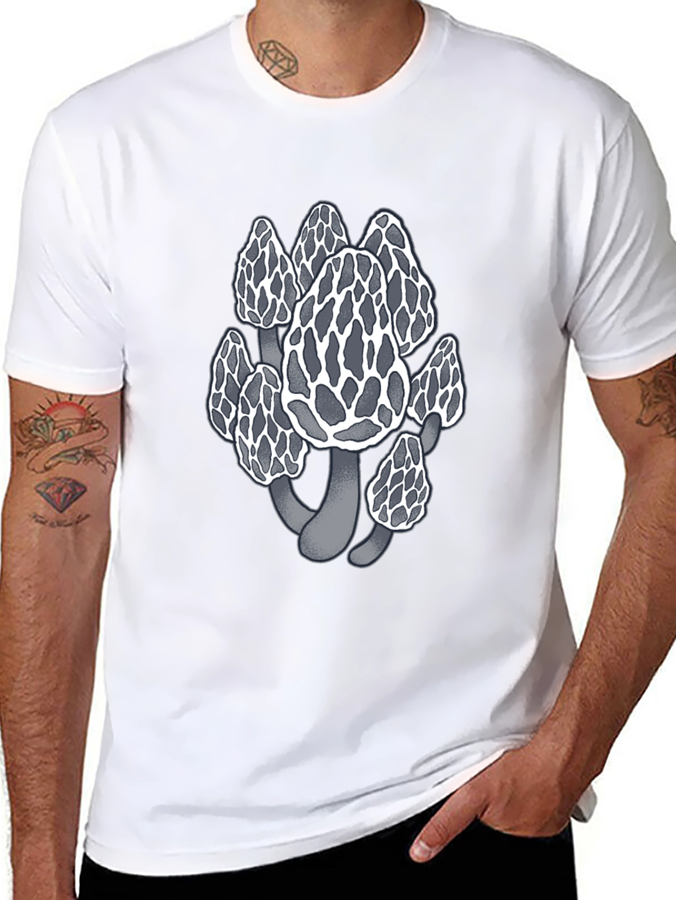 Mushroom Graphic Tee - Unique Morel Design