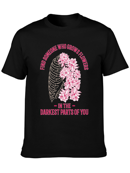 Floral Rib Cage Graphic T-Shirt