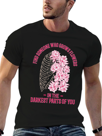 Floral Rib Cage Graphic T-Shirt