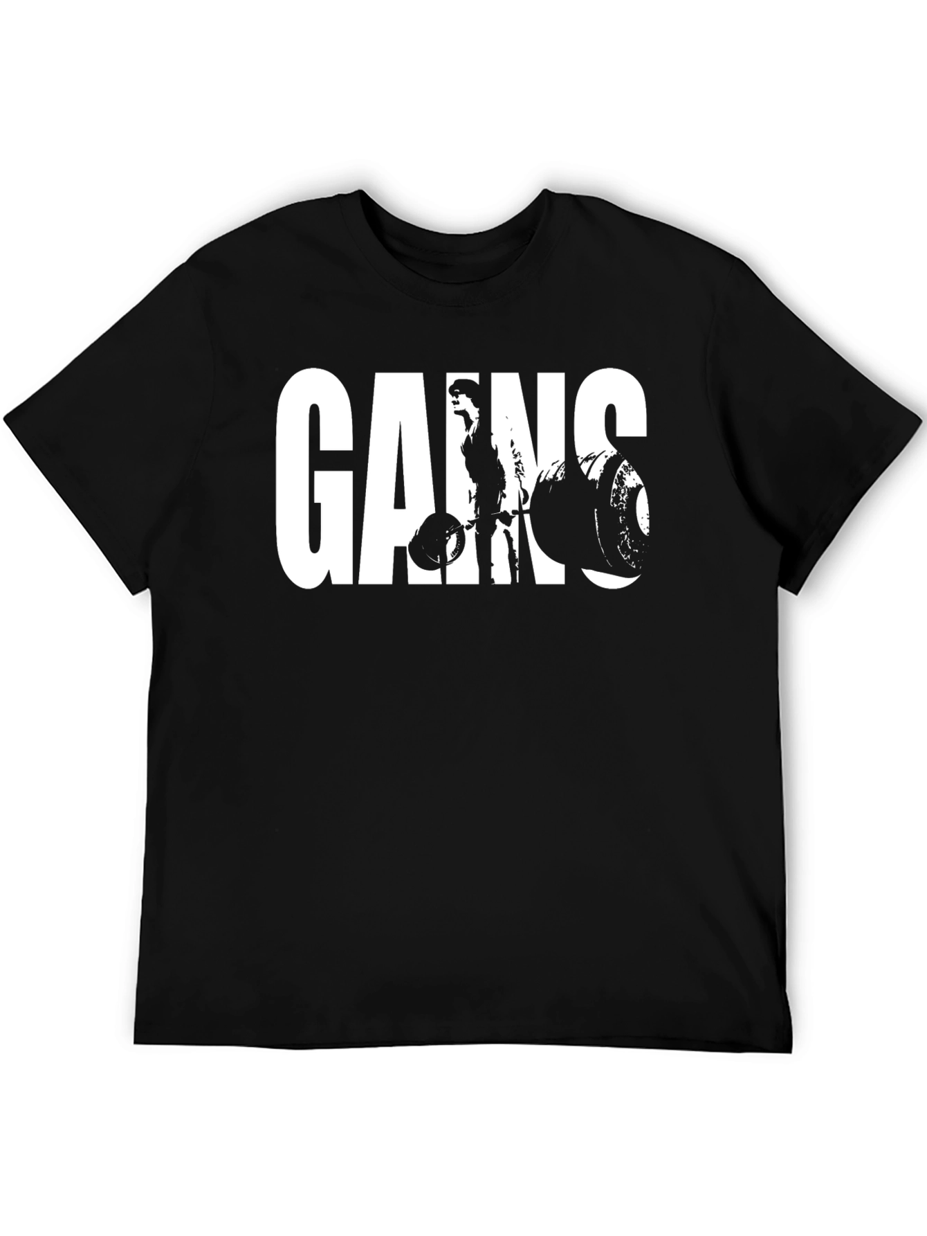 Gains Graphic Tee - Black Gym Shirt