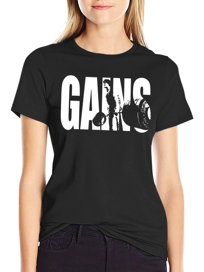 Gains Graphic Tee - Black Gym Shirt