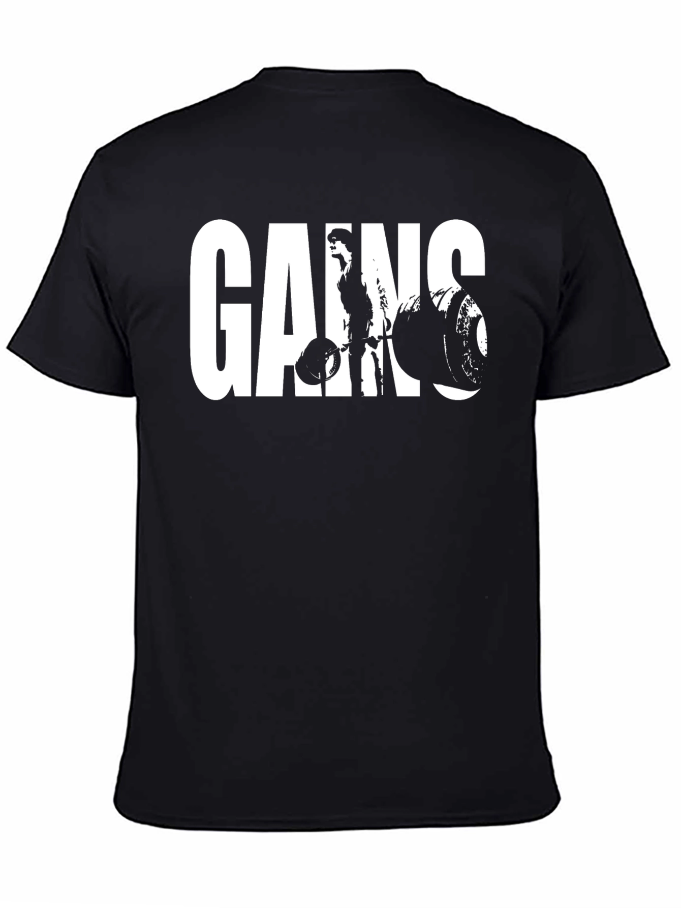 Gains Graphic Tee - Black Gym Shirt