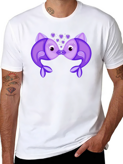 Kissing Fish Graphic Tee - Black T-Shirt