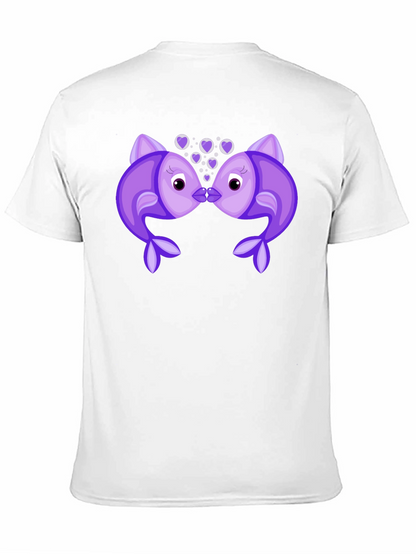 Kissing Fish Graphic Tee - Black T-Shirt