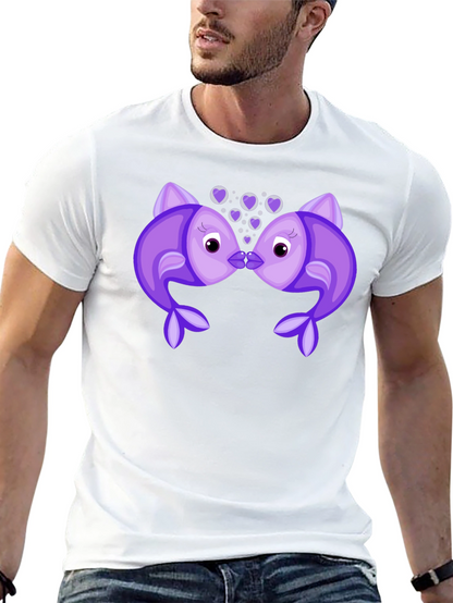 Kissing Fish Graphic Tee - Black T-Shirt