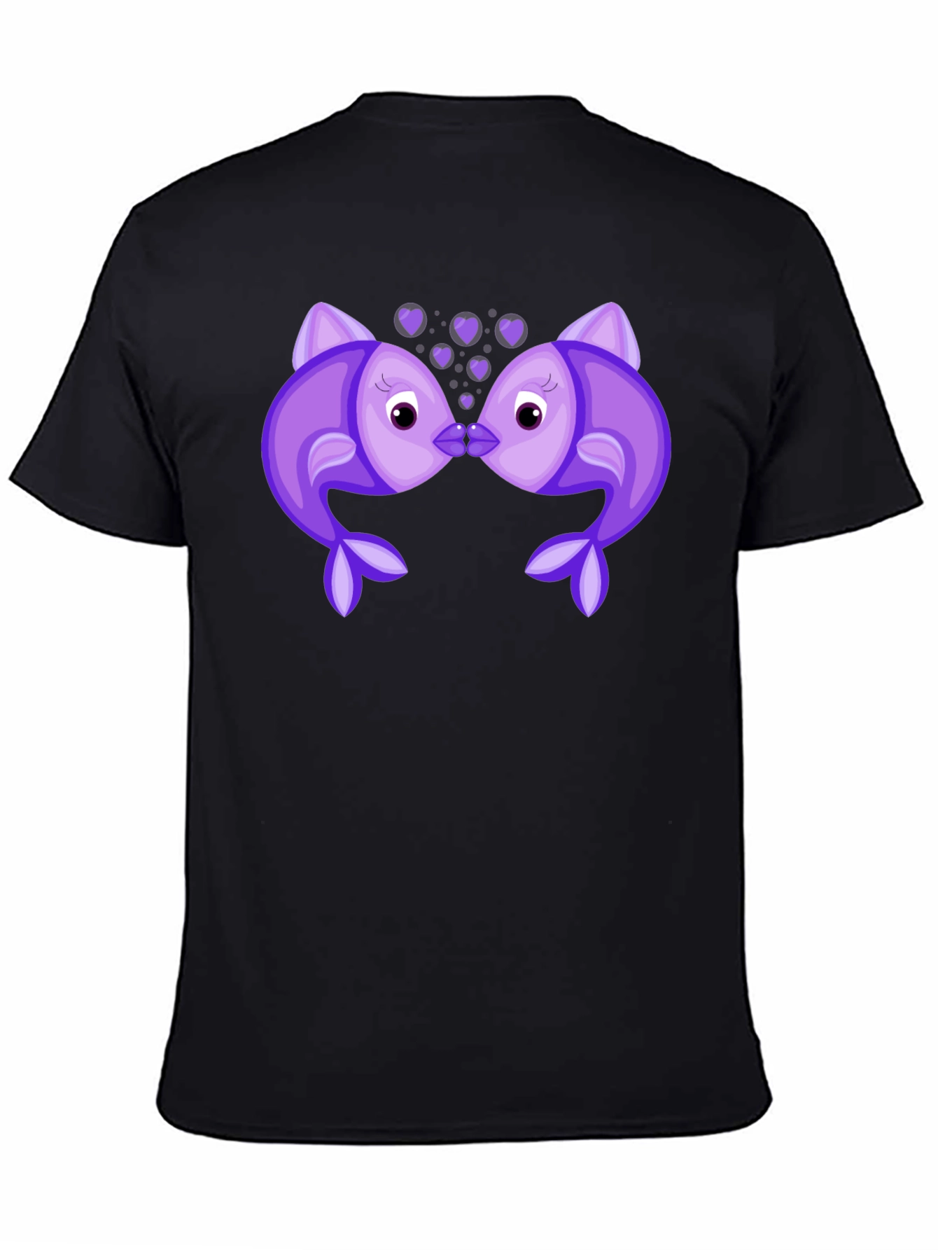 Kissing Fish Graphic Tee - Black T-Shirt
