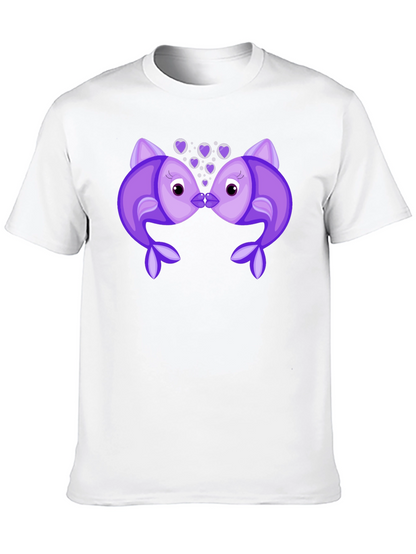 Kissing Fish Graphic Tee - Black T-Shirt