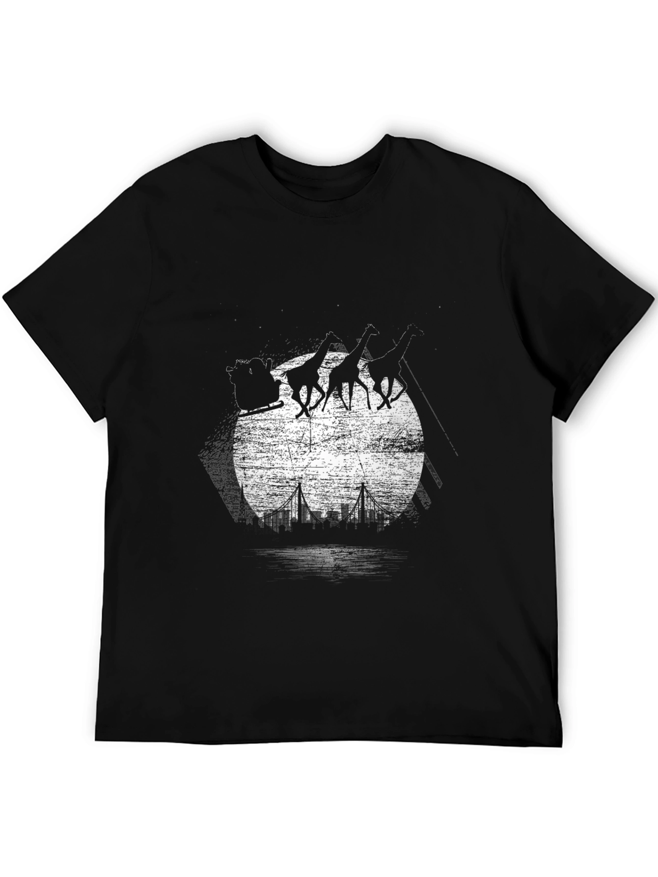 Giraffe Sleigh T-Shirt - City Skyline