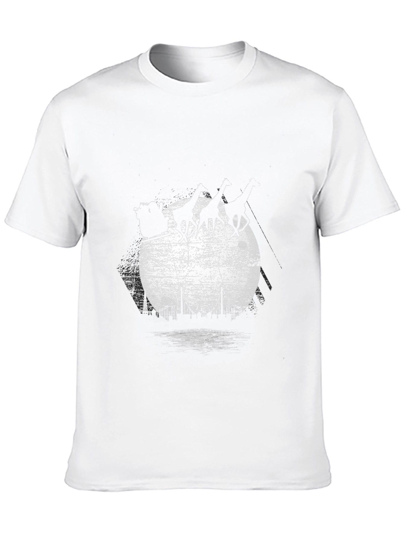 Giraffe Sleigh T-Shirt - City Skyline