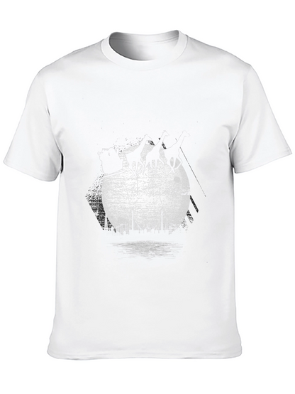 Giraffe Sleigh T-Shirt - City Skyline
