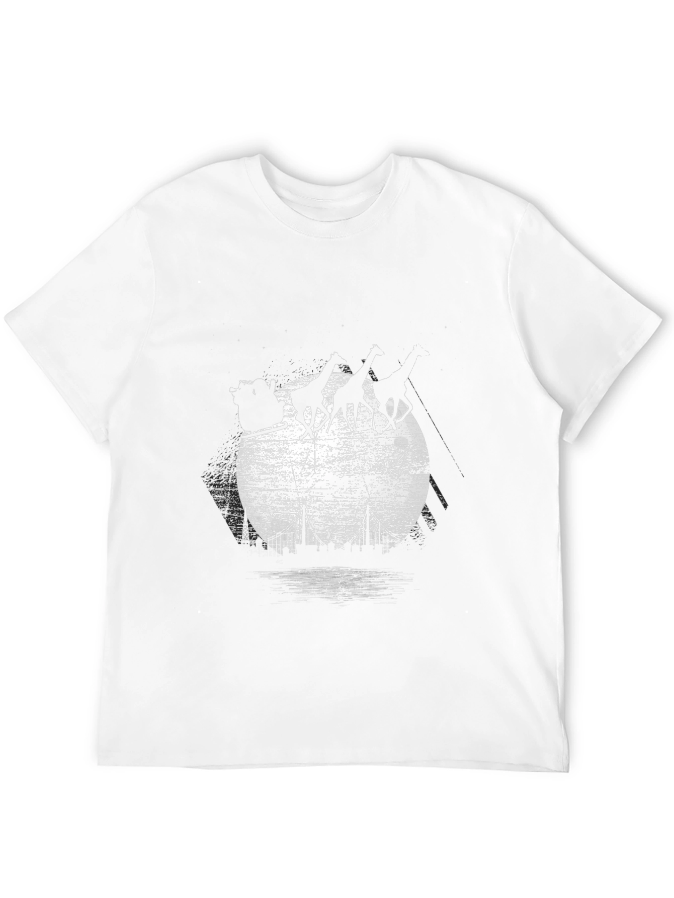 Giraffe Sleigh T-Shirt - City Skyline