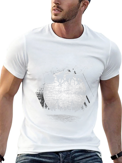 Giraffe Sleigh T-Shirt - City Skyline