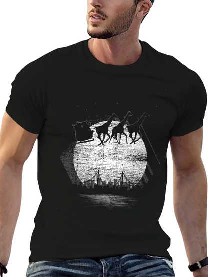 Giraffe Sleigh T-Shirt - City Skyline