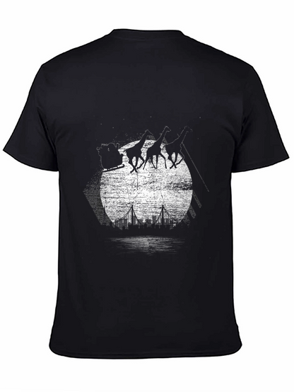 Giraffe Sleigh T-Shirt - City Skyline