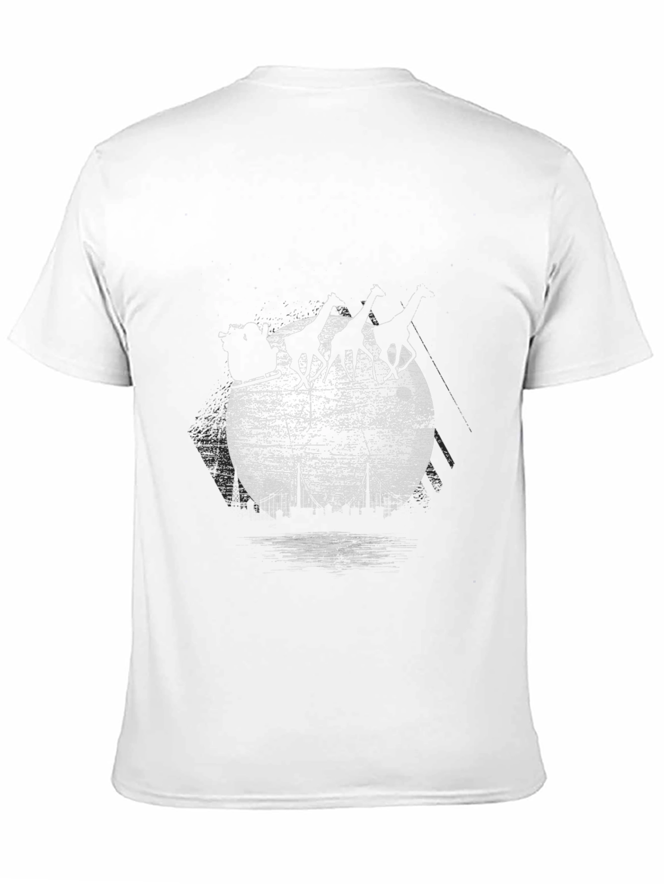 Giraffe Sleigh T-Shirt - City Skyline