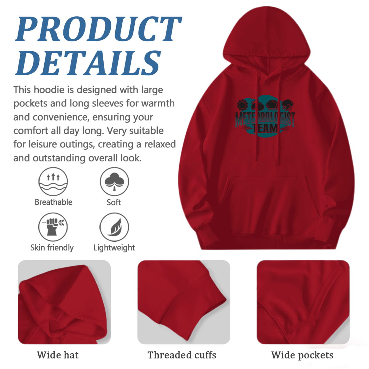 Stylish Pullover Hoodie - P-38 Lightning Aircraft