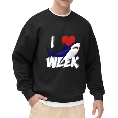 I Love Shark Week Crewneck Sweatshirt - Funny Ocean Discovery Channel Fan Pullover