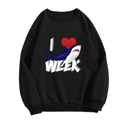 I Love Shark Week Crewneck Sweatshirt - Funny Ocean Discovery Channel Fan Pullover